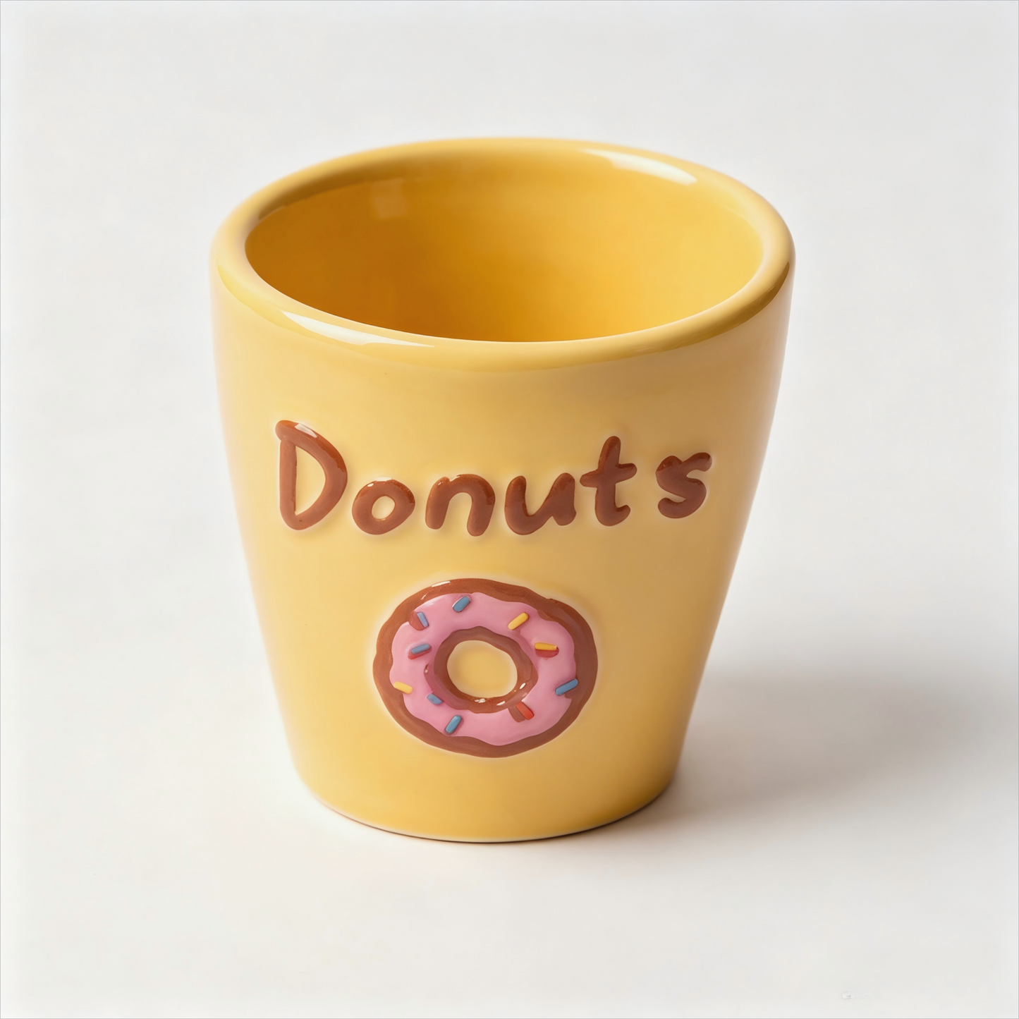Handmade Donut Pattern Ceramic Cup | Bears' Party Cute Cartoon Breakfast Cup